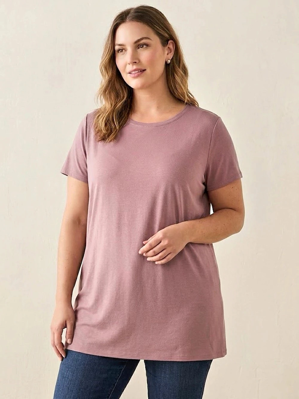 mySTYLE Short Sleeve Long Tee Pink Size